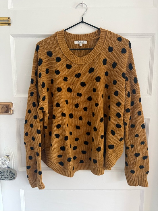 Madewell Sweaters - Madewell Camel Polka Dot Crewneck Sweater